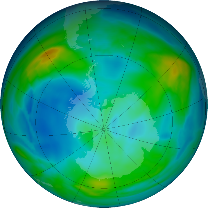 Antarctic ozone map for 31 May 2005